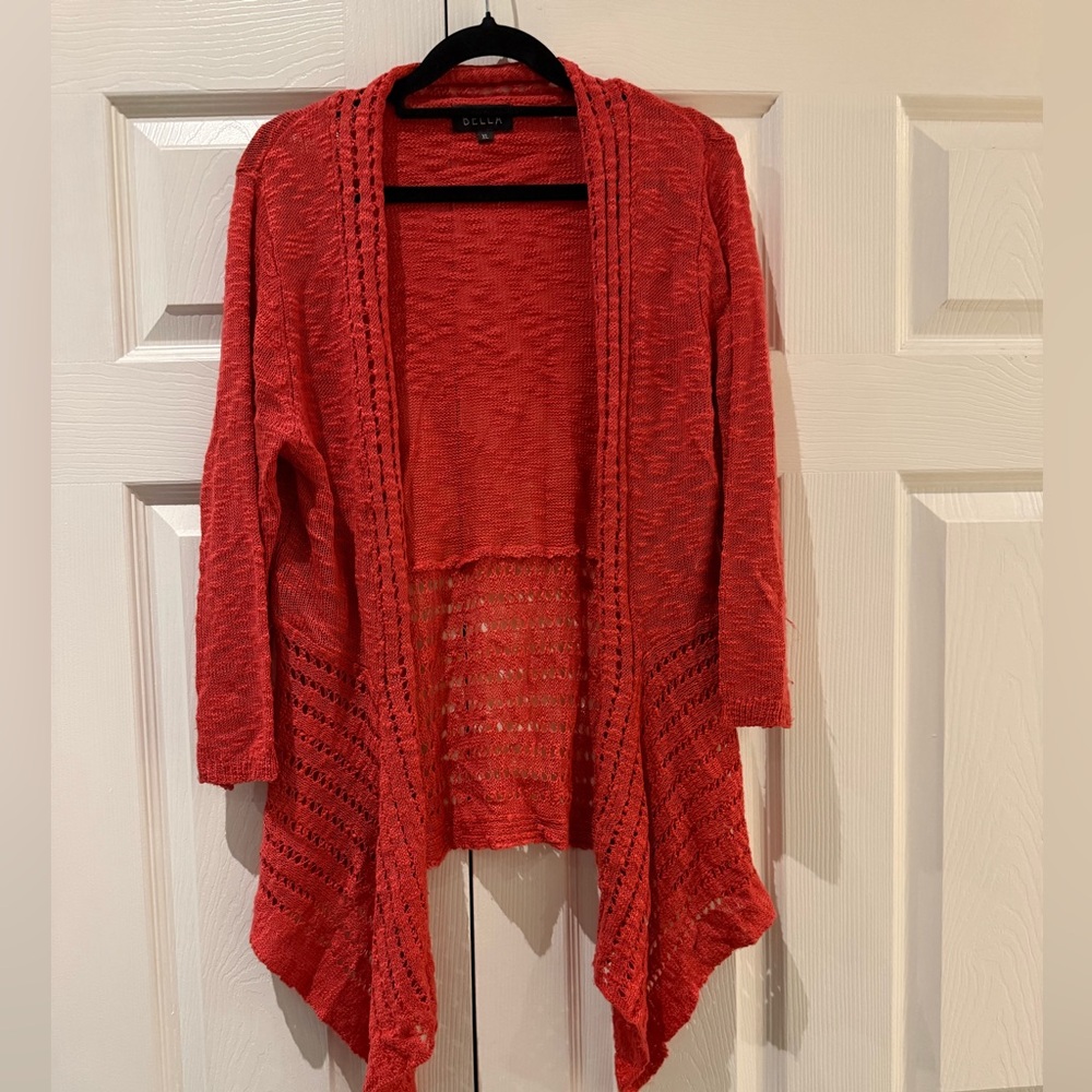 BELLA Women's Vibrant  Orange/Tagerine Cardigan